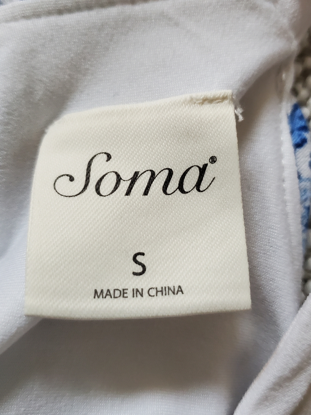 Soma White and Blue Halter Dress.  Size Small - Picture 5 of 6